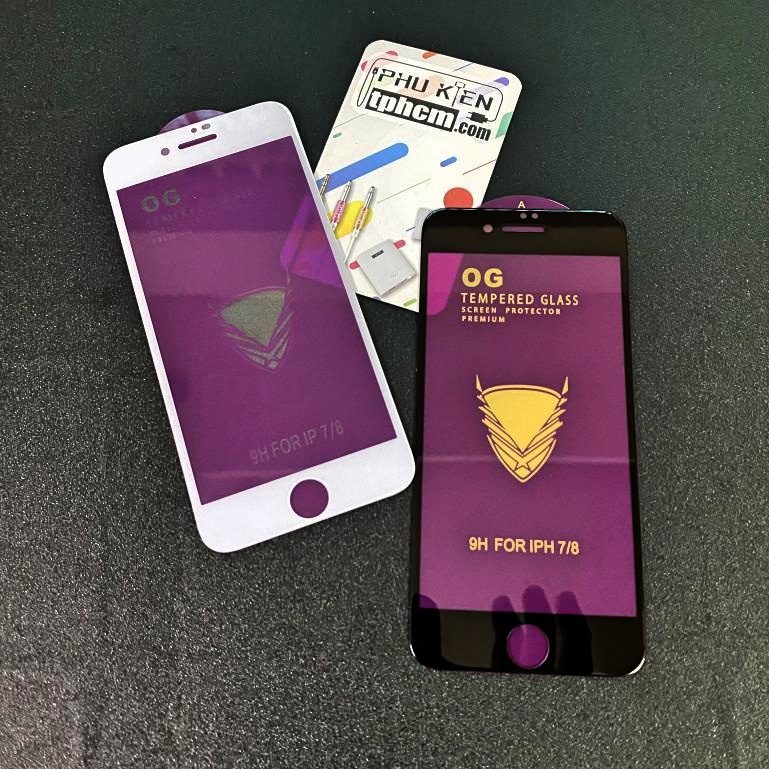 Kính cường lực cao cấp OG tím cho iPhone 6,6S,6 Plus,7/8 Plus,XR,XS Max,11,12 Pro Max - Độ cứng cao, Cảm ứng mượt mà