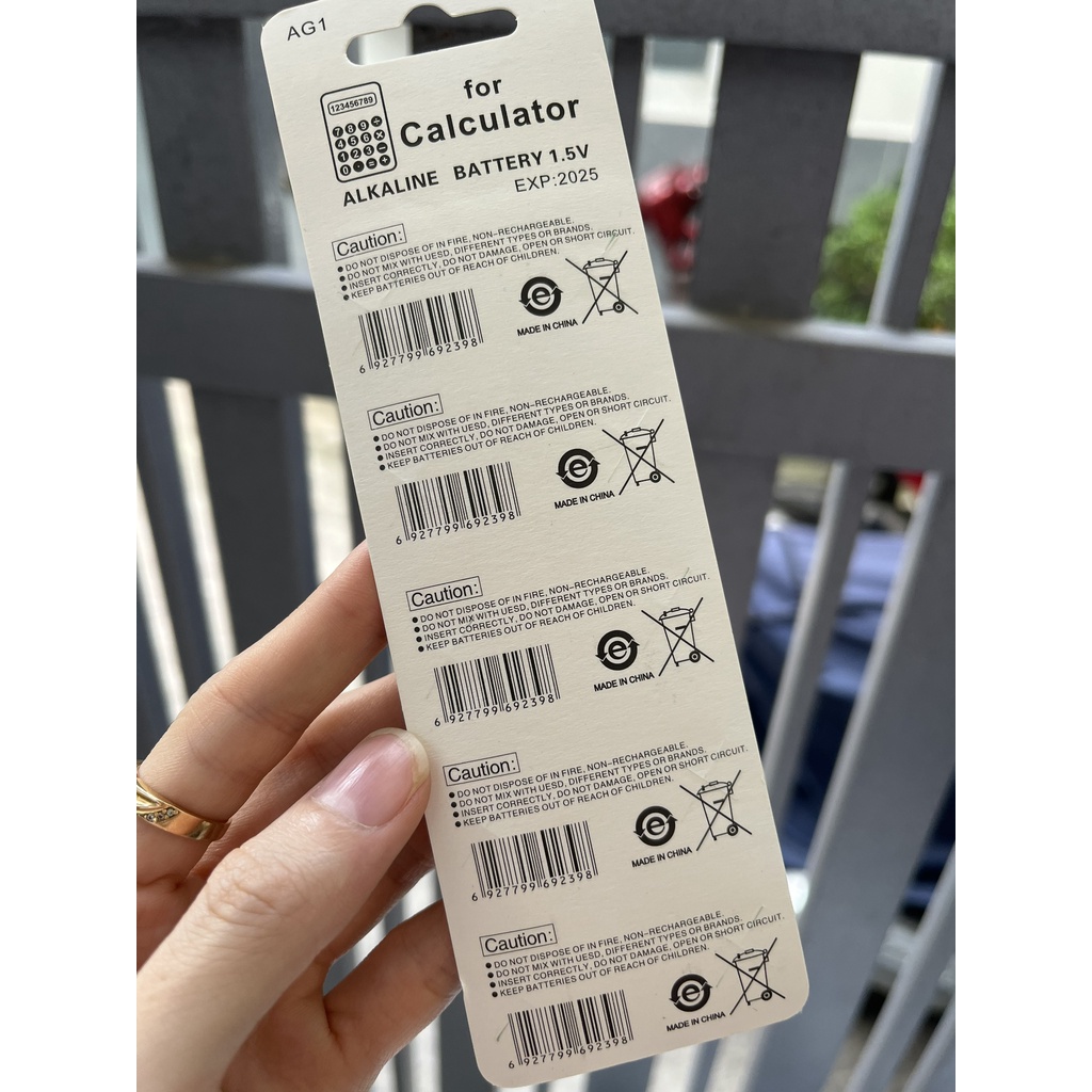 5 Vỉ = 50 Viên pin cúc áo SODA  AG1 LR621 LR60 621 364 164 SR621SW 1,55V