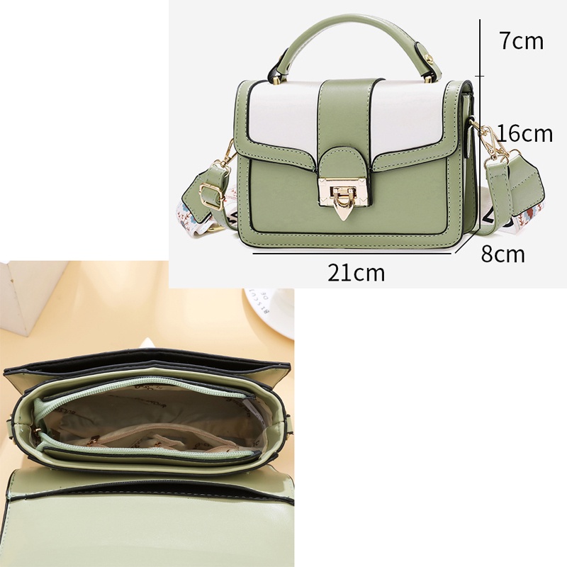 Túi Đeo Chéo Vuông Nhỏ Màu Tương Phản Phong Cách Hàn Quốc Thời Trang Cho Nữ