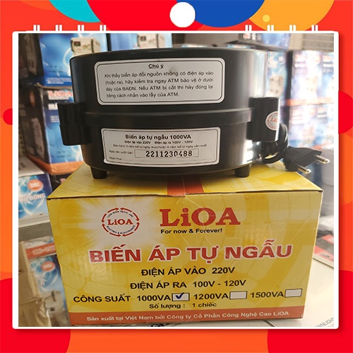 Biến áp đổi nguồn hạ áp 1 pha LiOA, điện vào 220V, điện ra 100V & 120V công suất 1000VA - 750W, BIẾN ÁP NỘI ĐỊA NHẬT