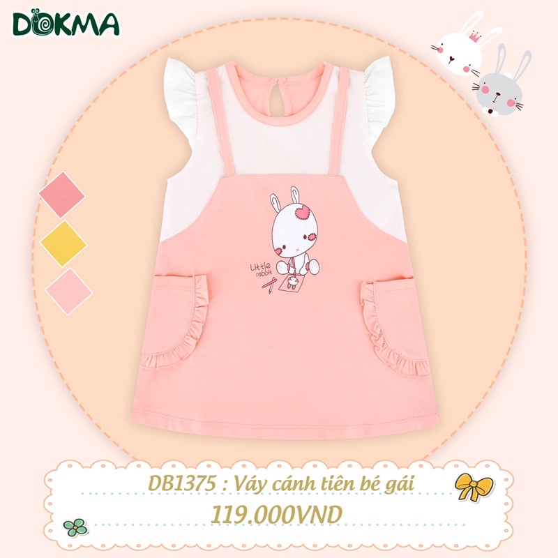 Váy cánh tiên bé gái DOKMA size (12-36M) DB1375 2023