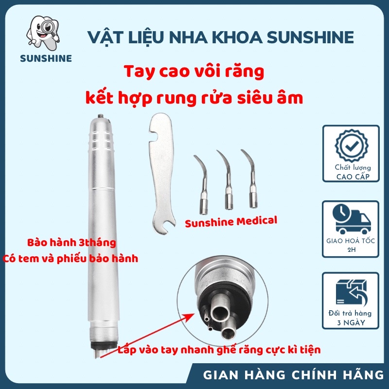 Tay cạo vôi lấy cao răng kết hợp rung rửa nội nha siêu âm lắp vào tay nhanh ghế răng