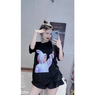 Áo phông em bé đội mũ 5D TH6