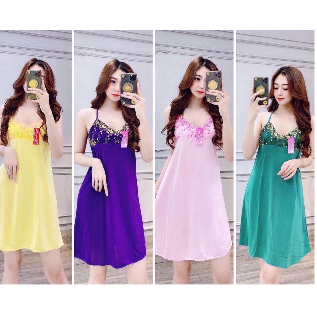 Đầm ngủ thun lạnh mặc nhà mát,đầm ngủ 2 dây sexy, Váy ngủ | BigBuy360 - bigbuy360.vn