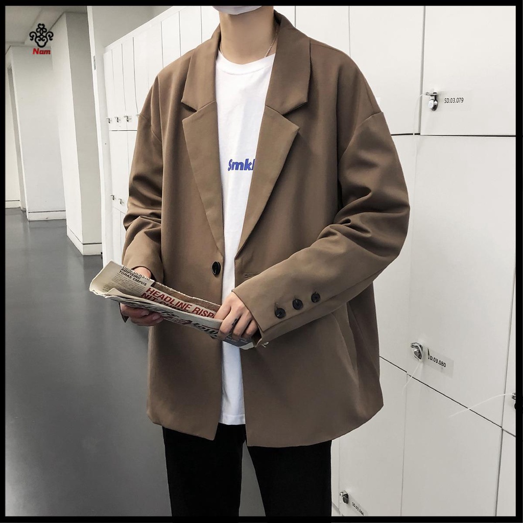 Chất lượng cao Ch t L Ng Áo Khoác blazer nam H N Qu C 2 Phong Cách Retro hàn quốc Dáng Rộng Đơn Giản Dễ Phối Đồ Dành Cho nam Và Nữ#Hàng Đầu Của s Top 39; s Top 39; s