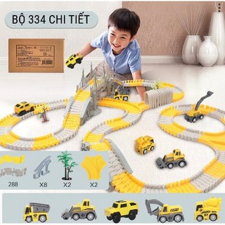 Bộ đồ chơi lắp ráp đường ray ôtô, tàu hỏa nhiều chi tiết