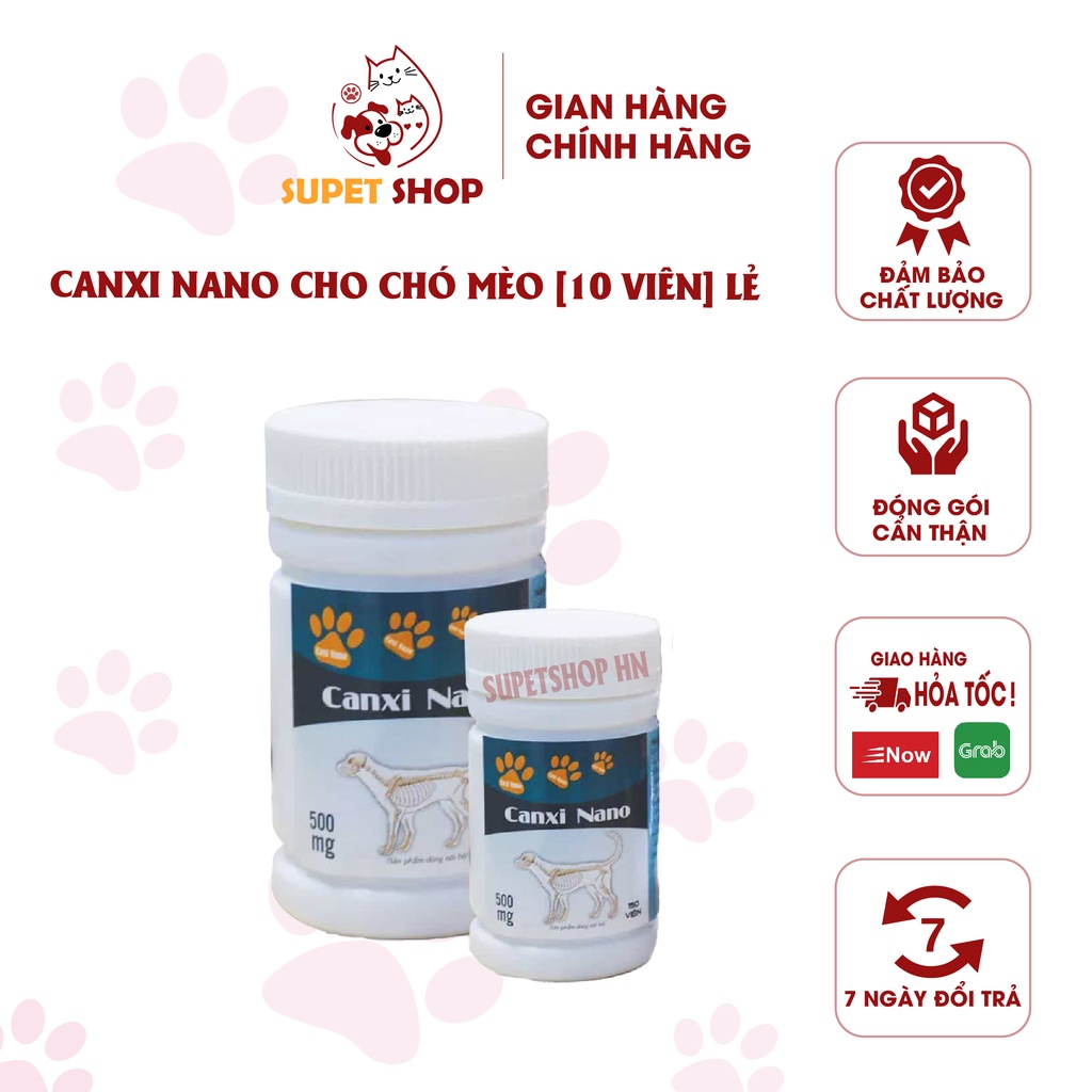 Canxi Nano dành cho chó mèo [10 viên]