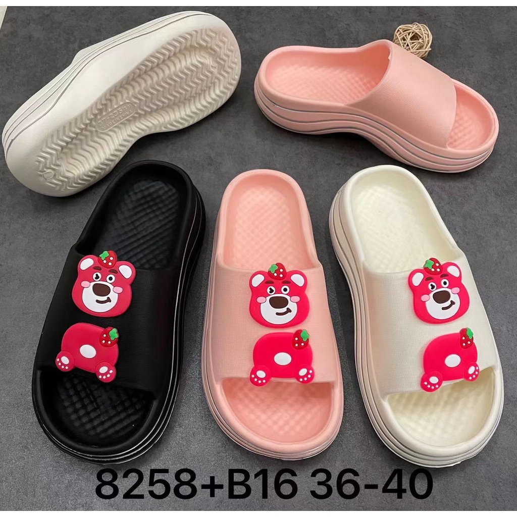 FORM NHỎ TĂNG 1-2 SIZE - Dép gấu đúc siêu hot , Bánh mì EVA - Đế 5cm - TS38