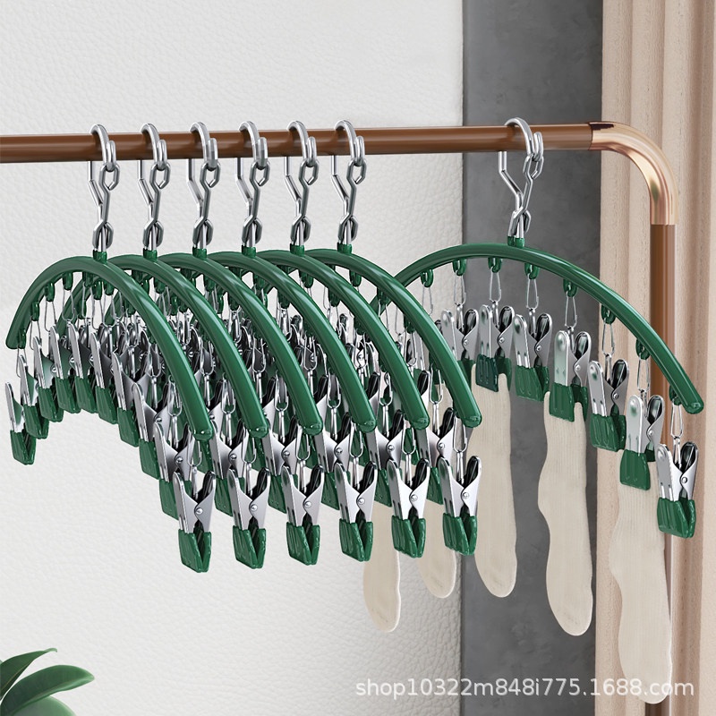 Móc Phơi Tất Đa Năng 10 Kẹp - Móc Treo Tiết Kiệm Diện Tích Phơi Đồ