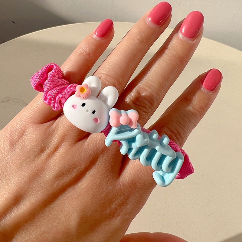 Dây Cột Tóc Hình Gấu / Thỏ Dễ Thương Ngọt Ngào Cho Nữ