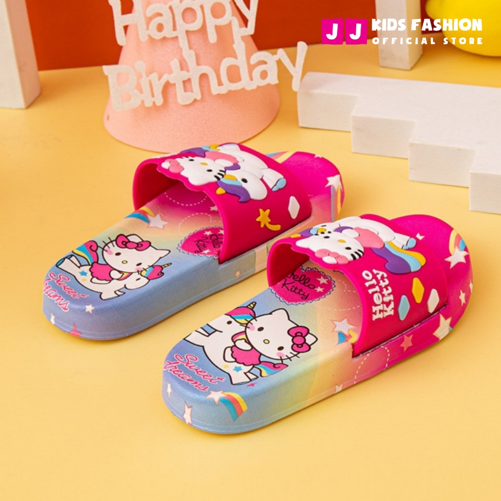 Dép cho bé, dép cao su hình Kitty cho bé gái siêu nhẹ chống trơn trượt chính hãng - JJ Kids Fashion