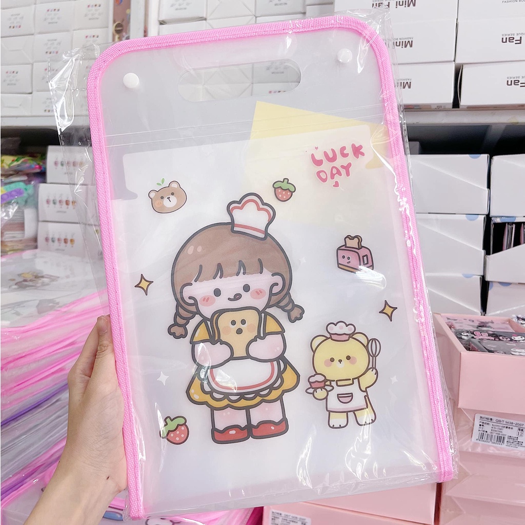 Bìa hồ sơ, bìa tài liệu A4 13 ngăn quai có tặng kèm sticker phân loại