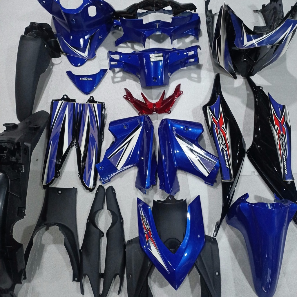 Bộ dàn áo Màu Xanh Tím - Đen gắn xe Wave RSX 110 đời 2010 đến 2012 nhựa ABS cao cấp