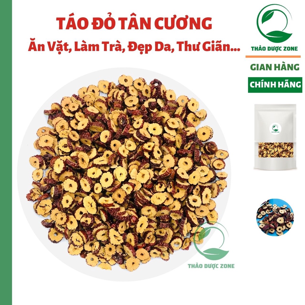 Táo Đỏ Tân Cương Thái Lát- Đựng túi Zip có út ẩm- Thảo Dược Zone giảm căng thẳng, mệt mỏi ngủ ngon đẹp da