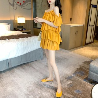Đầm Trễ Vai Dáng Rộng Nhiều Lớp Phong Cách Mới Mùa Hè