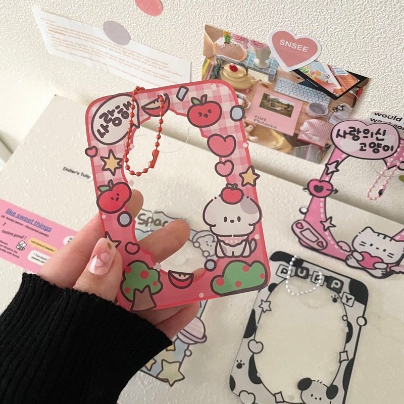 Móc khoá khung card bản gấu dễ thương