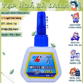 Lốc Mực bút lông bảng TL WBI-01 ( xanh/đỏ/đen ) - lốc 6 lọ