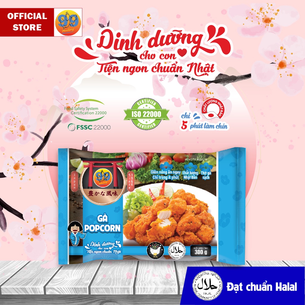 Gà popcorn cắt vuông tẩm bột 99POULTRY gói 300g [Giao hỏa tốc]