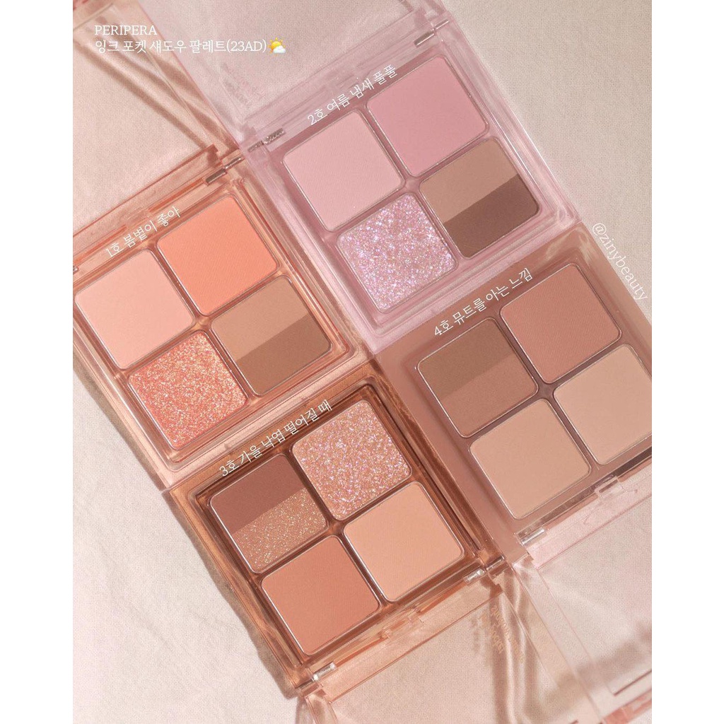 Phấn Mắt 4 Ô Peripera Ink Pocket Shadow Palette