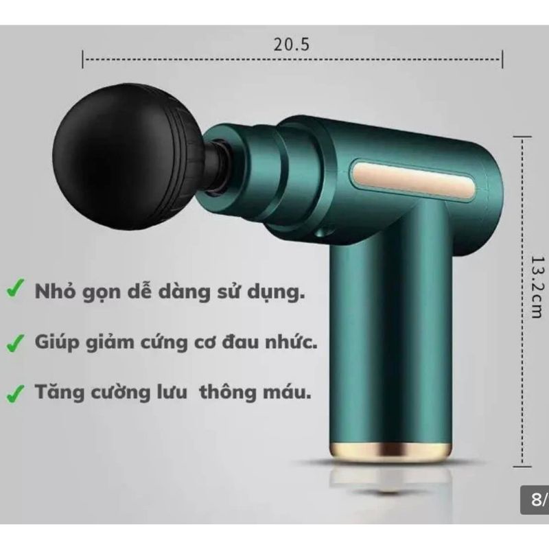 Máy massage cầm tay mini đấm lưng mát xa cổ vai gáy 4 đầu 6 chế độ XIAOMIMI