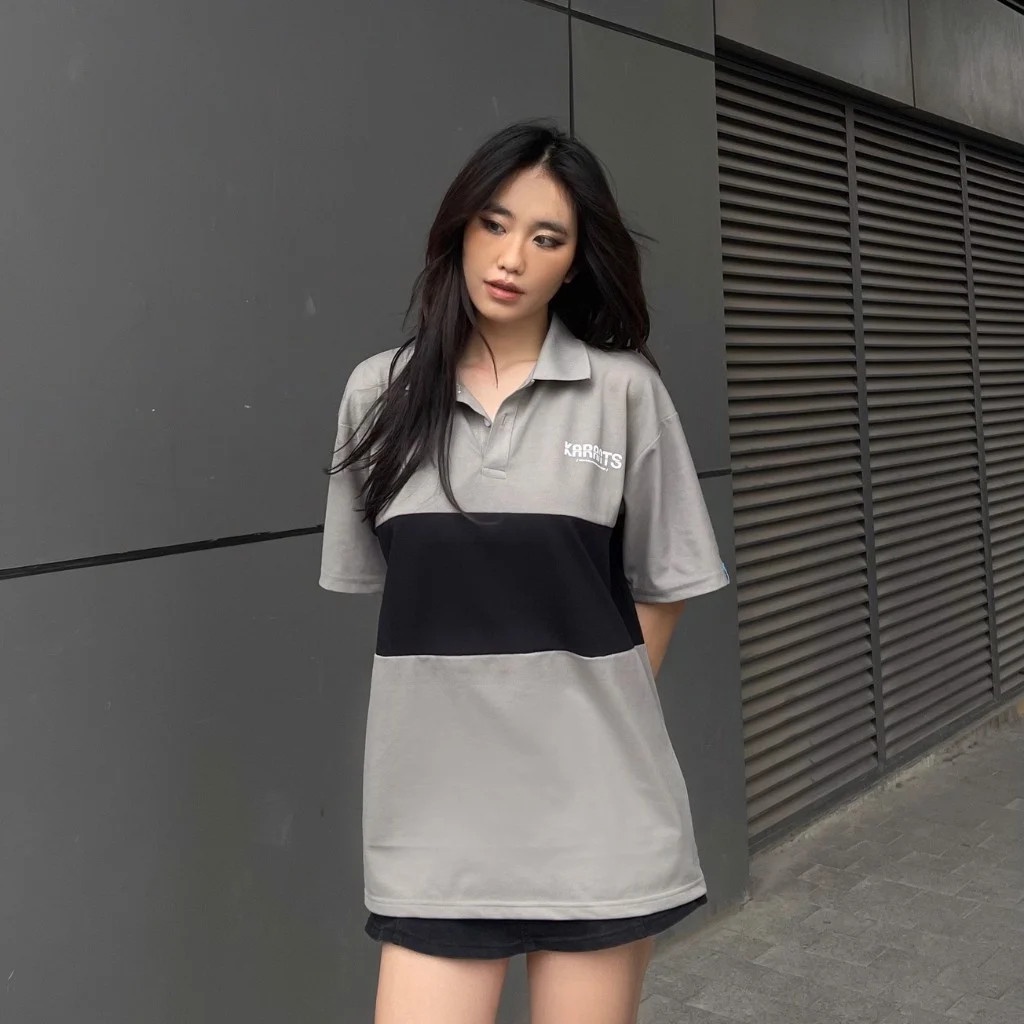 Áo Polo Local Brand Karants Form Rộng Unisex Special Collection Premium Grey - KR26