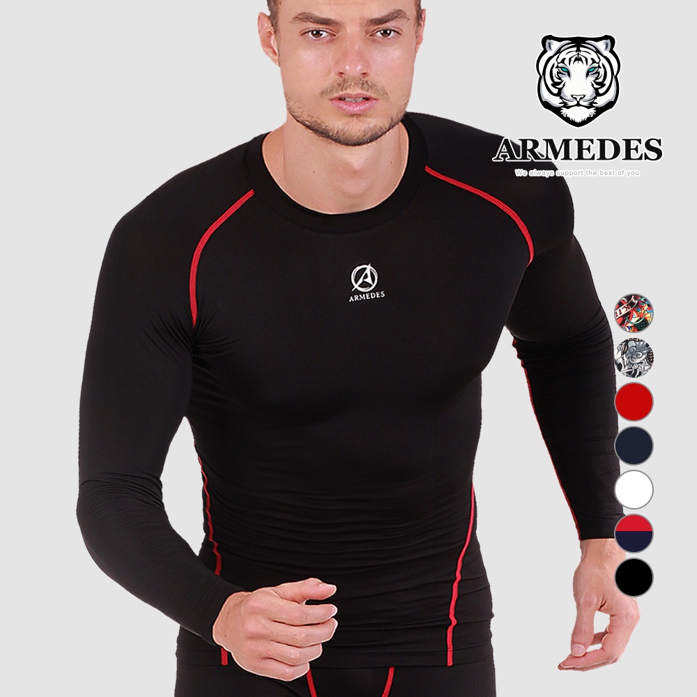 Áo thể thao nam body, áo body giữ nhiệt tay dài, co giãn 4 chiều hỗ trợ tập gym, đá banh, bóng rổ  ARMEDES - AR 141