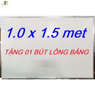 Bảng mica trắng viết bút lông viền nhôm 100 x 150cm - Tặng Bút lông & Lau bảng