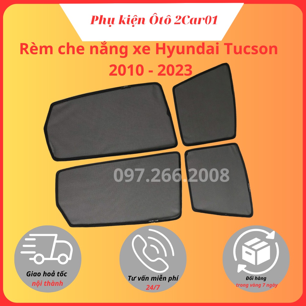Rèm che nắng xe Huyndai Tucson 2004 - 2023 hít nam châm cao cấp, vừa khít 4 cánh cửa