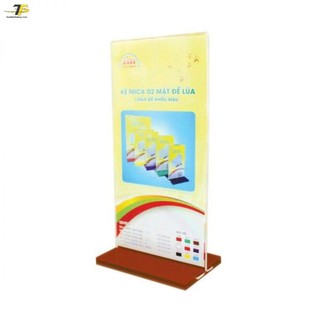 Kệ mica 2 mặt A5 đứng E07 đế lùa, kích thước 15x21 cm