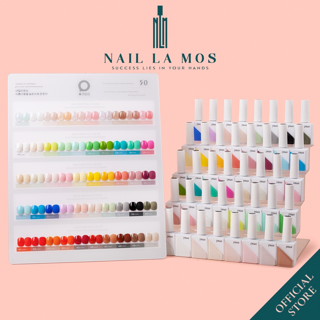 Set sơn gel Onuo chính hãng 50 màu nail - Bộ sơn móng tay Onuogel tone màu Hàn Quốc mix gel thạch (tặng kèm bảng màu)