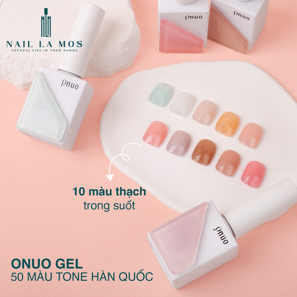 Set sơn gel Onuo chính hãng 50 màu nail - Bộ sơn móng tay Onuogel tone màu Hàn Quốc mix gel thạch (tặng kèm bảng màu)