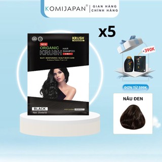 Gói dầu gội nhuộm tóc phủ bạc thời trang Krush Hàn Quốc màu nâu đen dẻ gói 75ml / 125ml