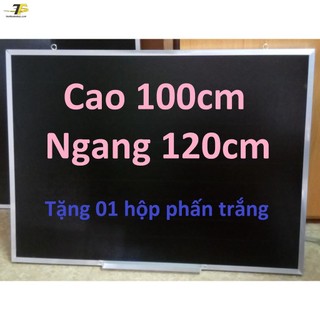 Bảng đen viết phấn 100 x 120 viền nhôm V - Có kẻ sọc ngang 5cm