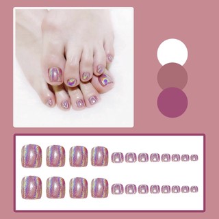 Móng giả Set 24 móng chân kèm chai keo dán