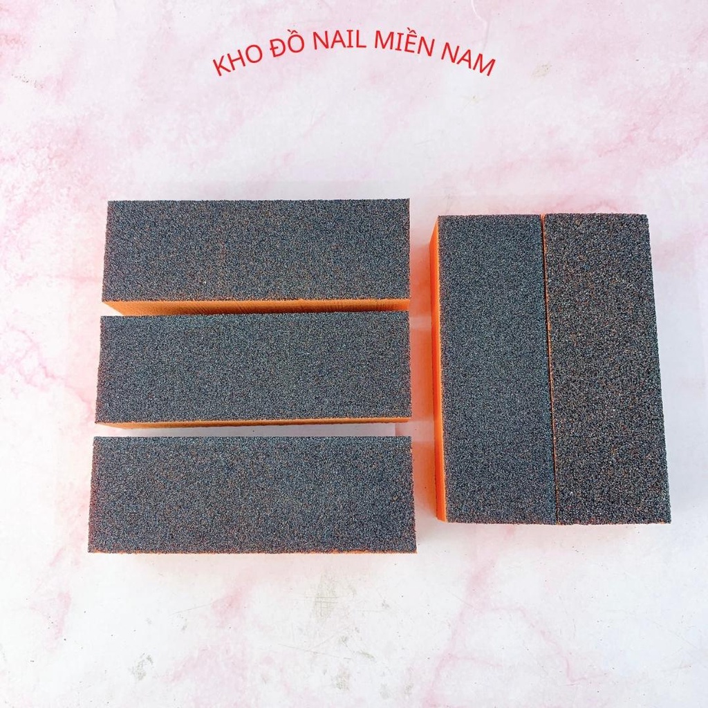 Combo 5 Cục Phao Cam Đen Mài Mịn Móng - Phao Chữ Nhật 9 cm Chuyên Mài Mịn Móng