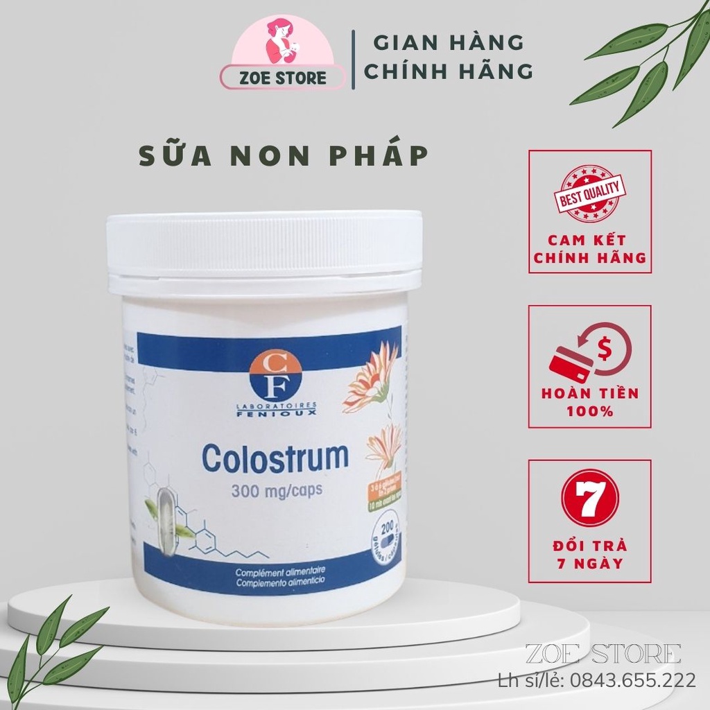 Sữa non Pháp Fenioux Colostrum 200 viên (Mẫu mới, Date 25)