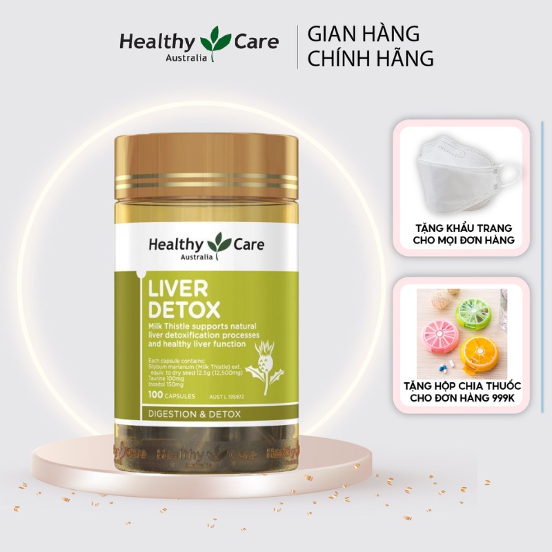 Viên Uống Healthy Care Liver Detox 100 Viên Giúp Thải Độc Gan 100 viên