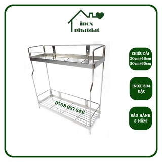 Kệ gia vị 2 tầng để bàn PHÁT ĐẠT Inox 304, kệ để đồ nhà tắm có chân, giá để xà bông phòng tắm (SP061)