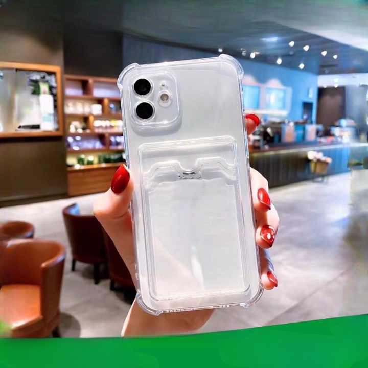 Ốp lưng trong suốt tương thích với X,Xs,Xsmax,7Plus,8Plus/xr/11promax/12promax/11 đến 14promax có ngăn ví đựng thẻ tiện