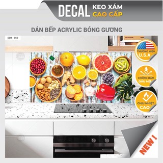 Giấy DECAL Decal24h dán bếp Acrylic keo xám chuyên dụng chống dầu mỡ, dễ lau chùi DDB-050 - KT: 120x60cm