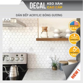 Giấy DECAL Decal24h dán bếp Acrylic keo xám cao cấp chống thấm, chịu nhiệt tốt, chống dầu mỡ DDB-043 - KT: 120x60cm