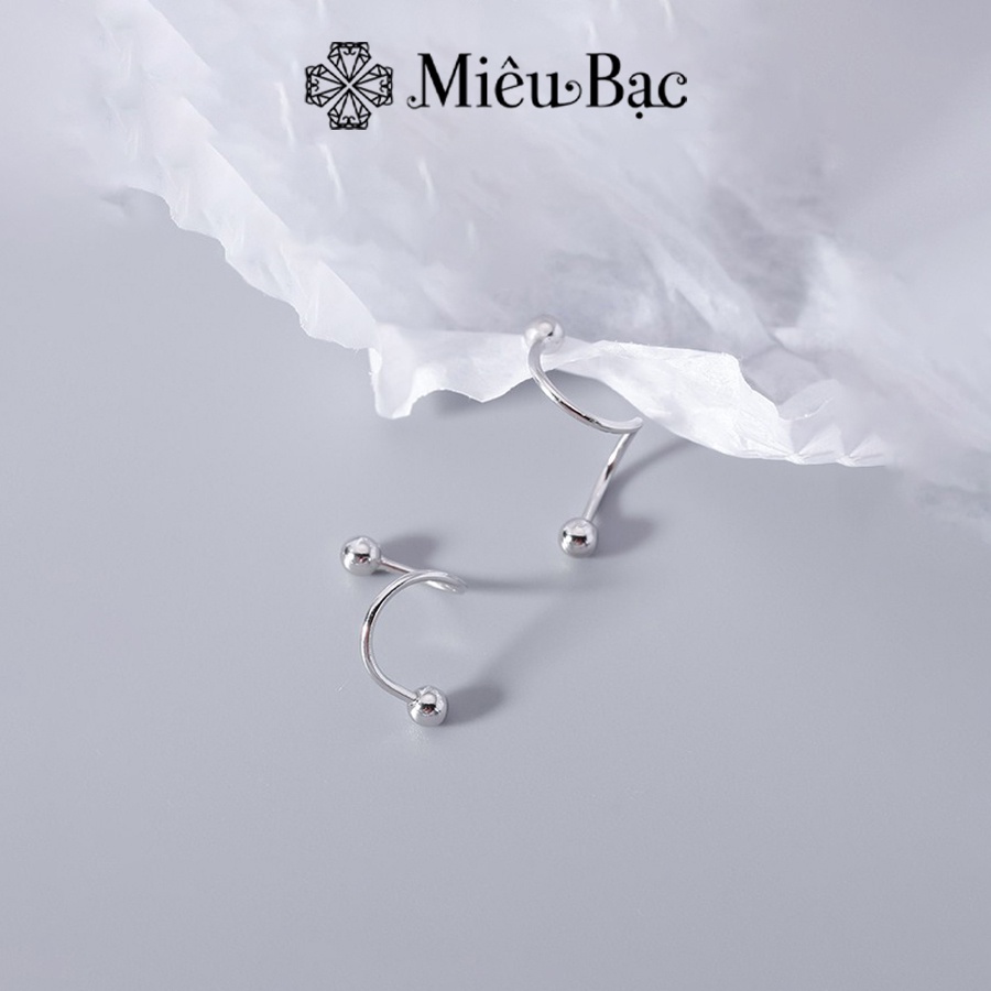 Bông tai bạc nữ Miêu Bạc chốt bi xoáy cá tính chất liệu bạc 925 phụ kiện trang sức nữ (1 chiếc)  B400704-1
