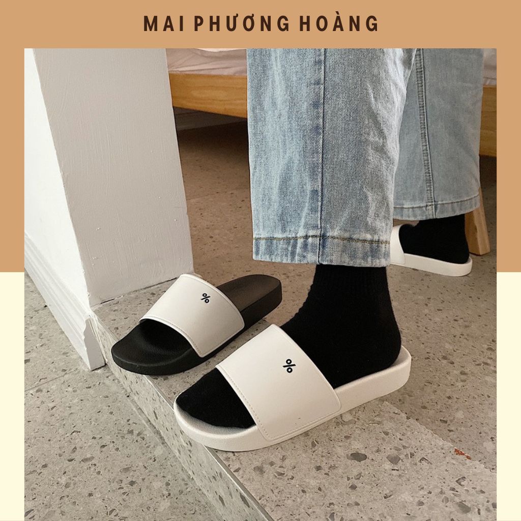 Dép Hàn Quốc unisex in phần trăm dễ thương