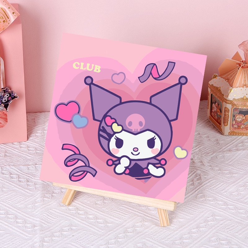 Bộ Tranh Đính Đá Tự Làm Họa Tiết Sanrio Kuromi Phong Cách Mới 2023 Cho Bé