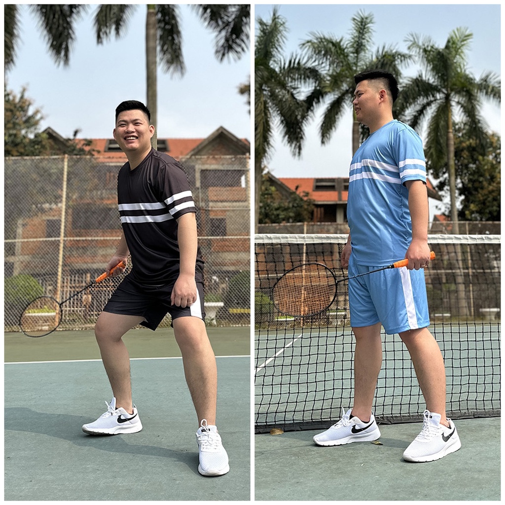 Bộ Thể Thao Big Size Nam từ 85-130 KG cộc tay, đồ bộ nam big size cỡ lớn cho nam giới