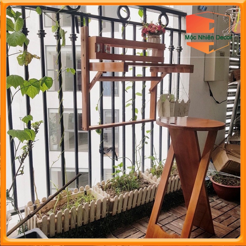 Ghế Gỗ Thông Nhập Khẩu Cao Cấp Ghế Ban Công Quầy Bar Hiện Đại Cao 50-60cm MN-01