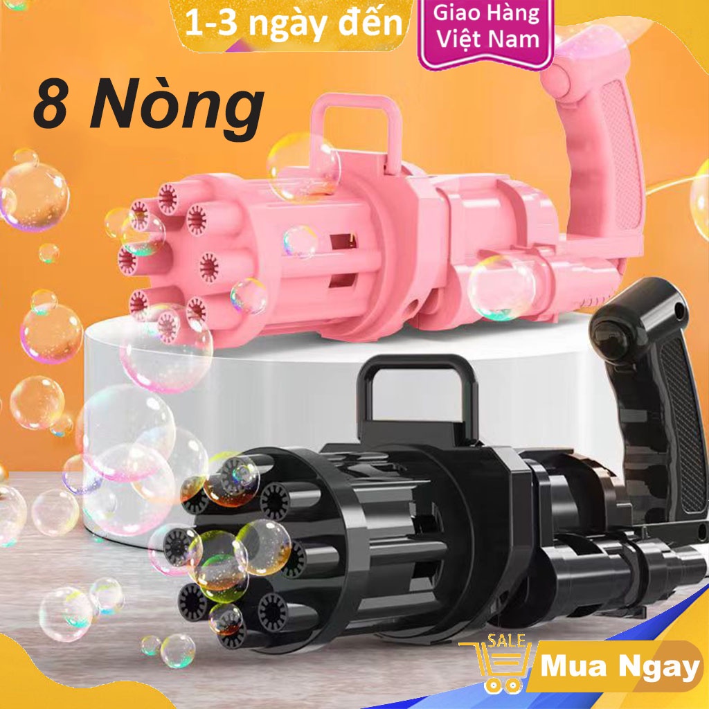 [Hàng Có Sẵn] Đồ Chơi Bắn Bong Bóng 8 Nòng Siêu Mạnh Máy Phun Bọt Bong Bóng Xà Phòng Thiết Kế Nhỏ Gọn Dễ Thương