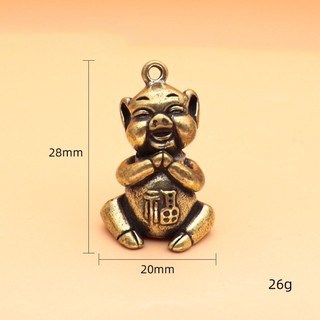 Móc khóa bằng đồng hình kỳ lân 1 sừng may mắn bền đẹp