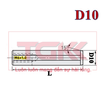 Chốt định vị ren trong D10