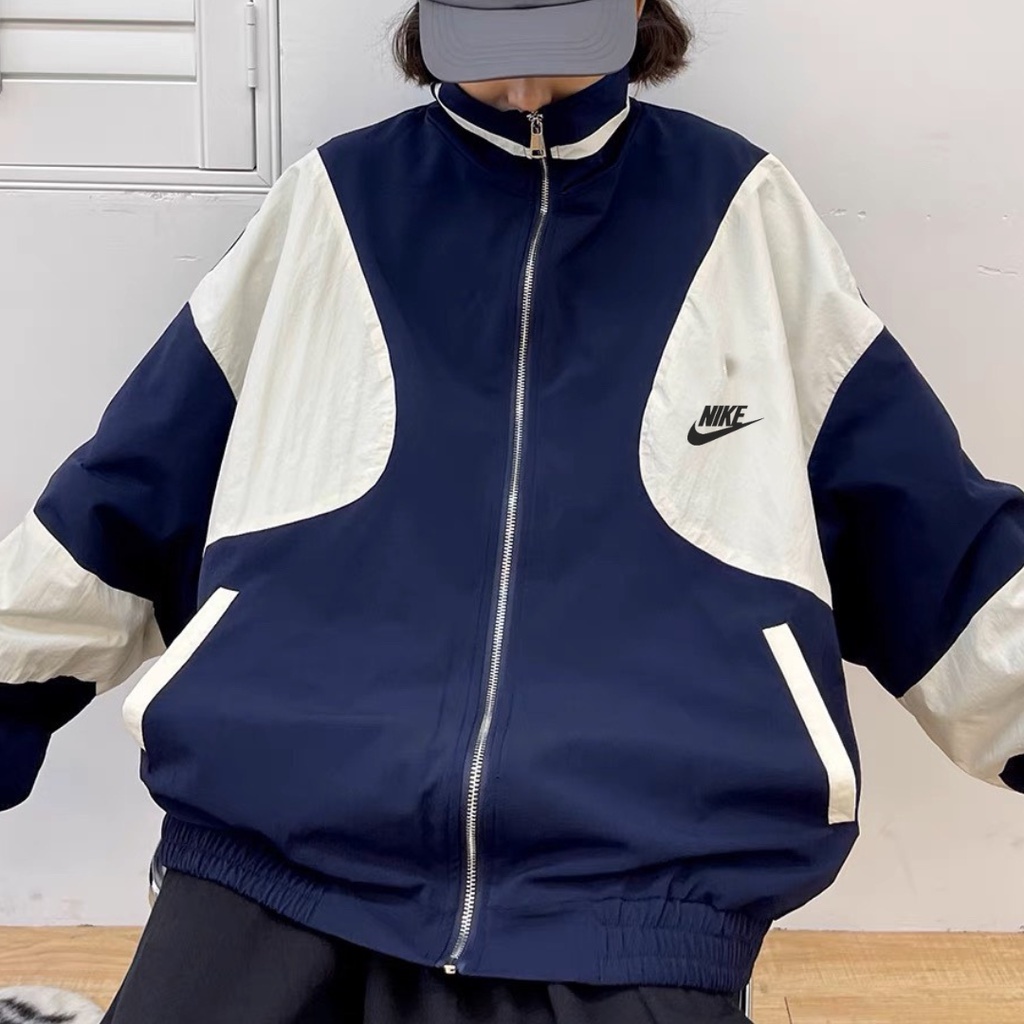 Áo khoác gió Nike chính hãng đôi nam nữ 2 lớp unisex chất liệu dù cao cấp unisex form rộng brand jacket 411
